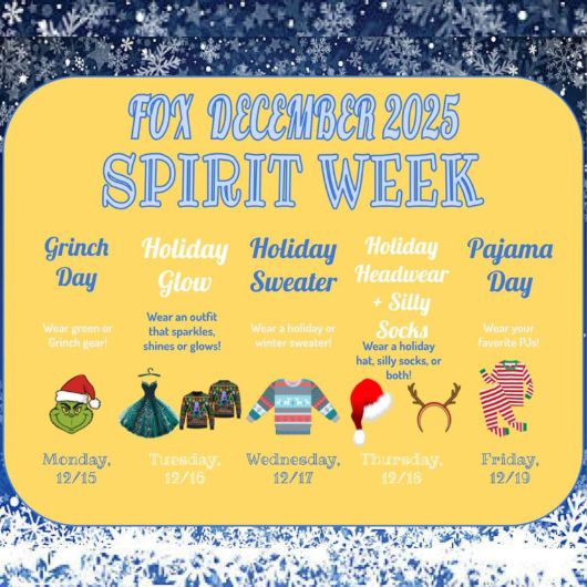 SPIRIT WEEK ~ DECEMBER 15 - 19 ~ JOIN THE FUN!
